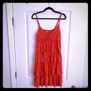 Casual Tiered Coral J. Crew Dress